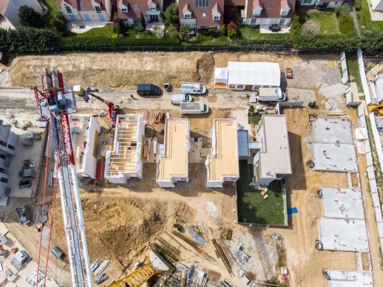 Fondations de chantier vues par drone